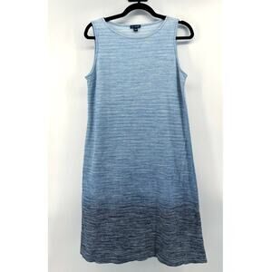 J.Jill PureJill Indigo Blue Ombre Sleeveless Knit Dress Women's Size S Coastal